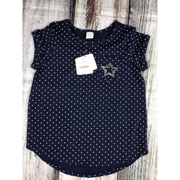 NWT Gymboree Blue Polka Dot Short Sleeve Tee Top Girls 8 - Picture 1 of 8